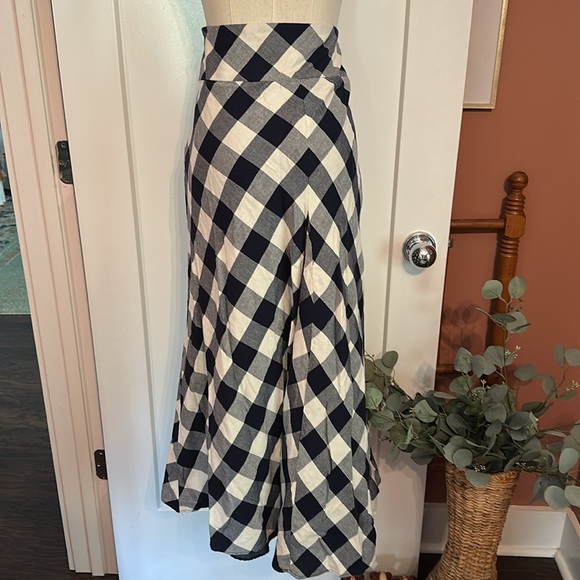 Lauren Ralph Lauren | buffalo plaid | asymmetrical | navy white | ruffle | skirt - Picture 9 of 16